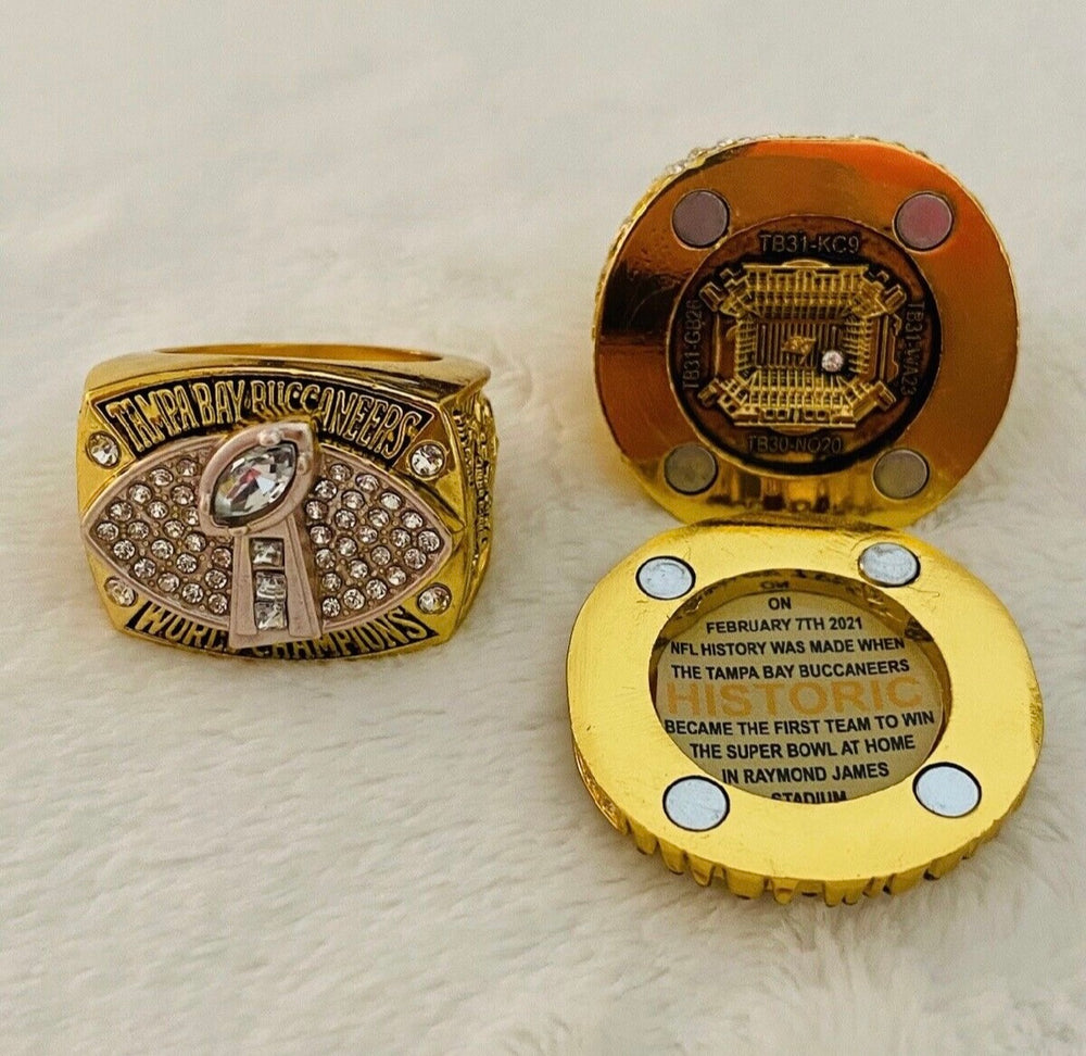 2 PCS Tampa Bay Buccaneers Super Bowl Ring Set, US SHIP 2002/20 - EB Sports Championship Rings