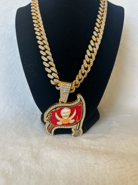 Tampa Bay Buccaneers Men’s Large Gold Iced Cuban Chain 24”, US SHIP - EB Sports Championship Rings