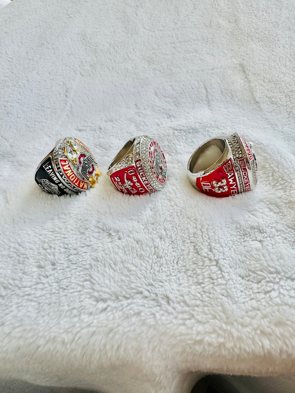 Ohio State National Championship Ring Set, US SHIP, 2024 rose, cotton and champ ring - EB Sports Championship Rings