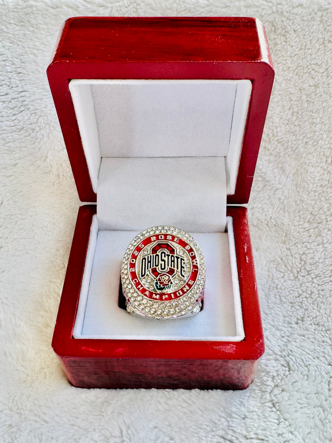 2024 Ohio State Rose Bowl Championship Ring with wooden box, US SHIP - EB Sports Championship Rings