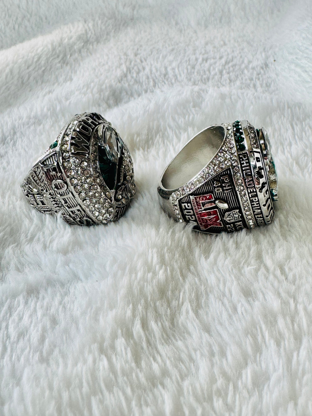 Limited Edition Philadelphia Eagles Super Bowl 2017/2024 Replica Ring Set - EB Sports Championship Rings