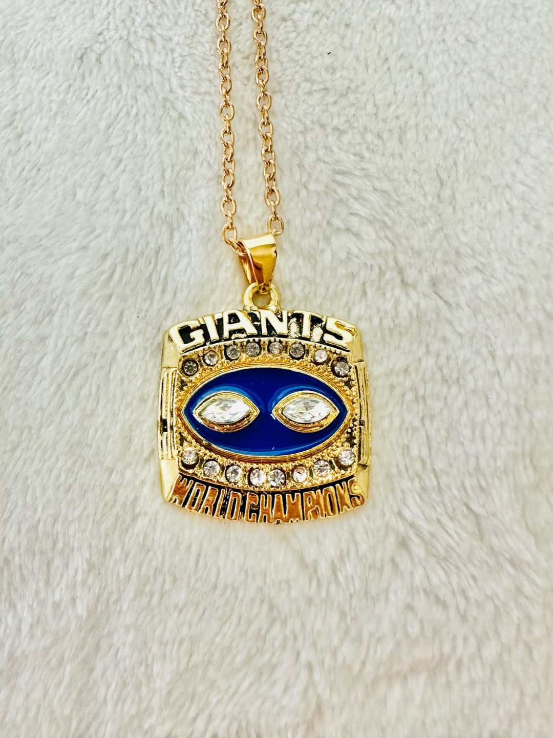 1990 New York Giants Super Bowl Pendant - EB Sports Championship Rings