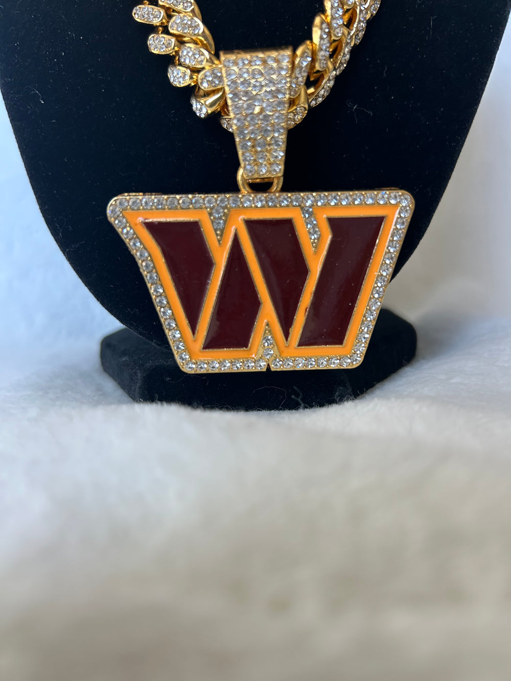 Washington Commanders Men’s Large Gold Iced Cuban Chain 24”, US SHIP - EB Sports Championship Rings