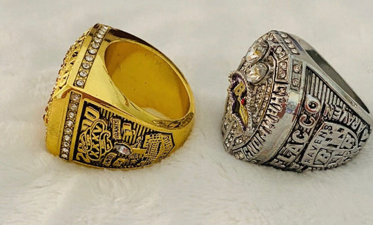 2 PCS Baltimore Ravens Super Bowl Ring SET W Box, US Ship NFL 2000/2012