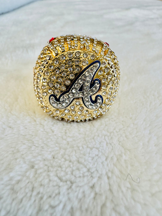 2021 Atlanta Braves World Series Champion Ring, top pops open - EB Sports Championship Rings