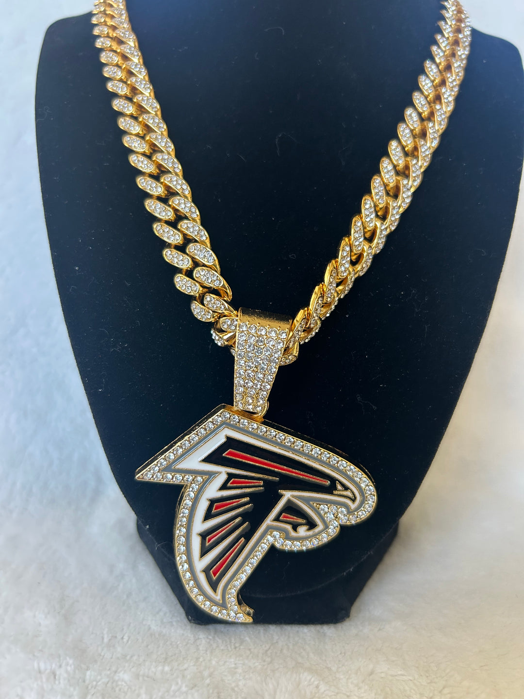 Atlanta Falcons men’s Large Gold Iced Cuban Chain 24”, US SHIP - EB Sports Championship Rings