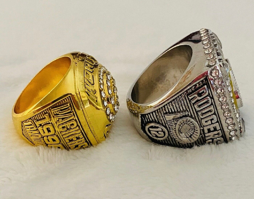 2PCS Green Bay Packers Championship Replica Ring SET, US SHIP. 1996/2010 - EB Sports Championship Rings
