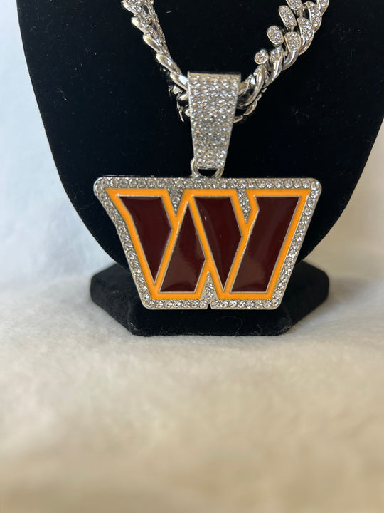 Washington Commanders Men’s Large Silver Iced Cuban Chain 24”, US SHIP - EB Sports Championship Rings