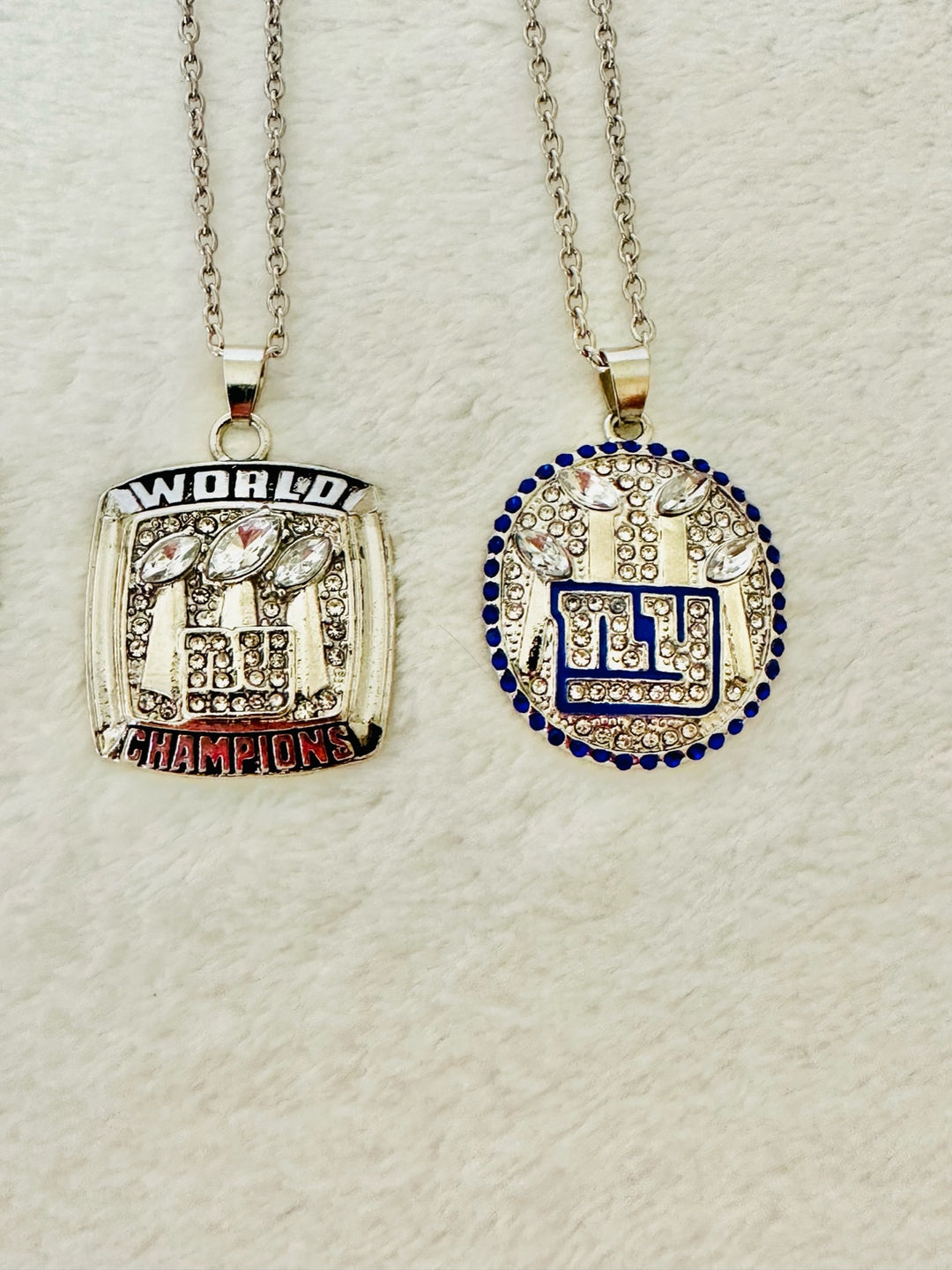 4 PCS New York Giants Super Bowl Ring Complete Pendant Set - EBSports Championship Rings