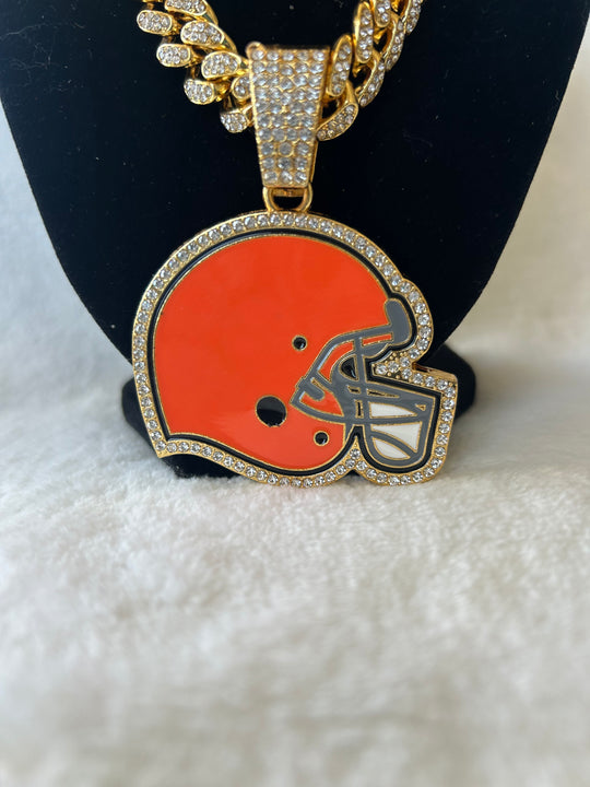 Cleveland Browns Men’s Large Gold Iced Cuban Chain 24”, US SHIP - EB Sports Championship Rings