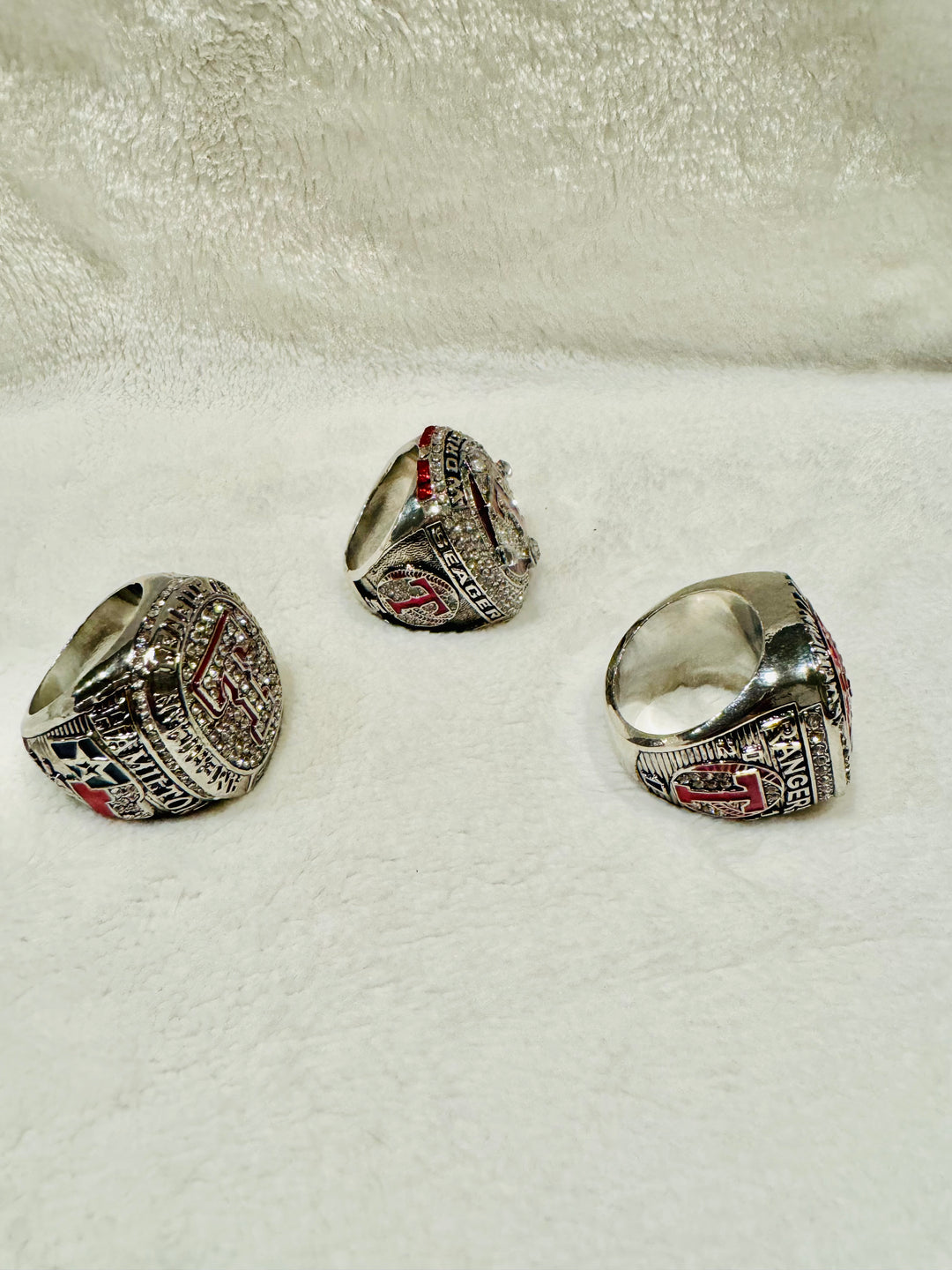 TEXAS RANGERS Championship RING Set W Box 2010/2011/2023 - EB Sports Championship Rings
