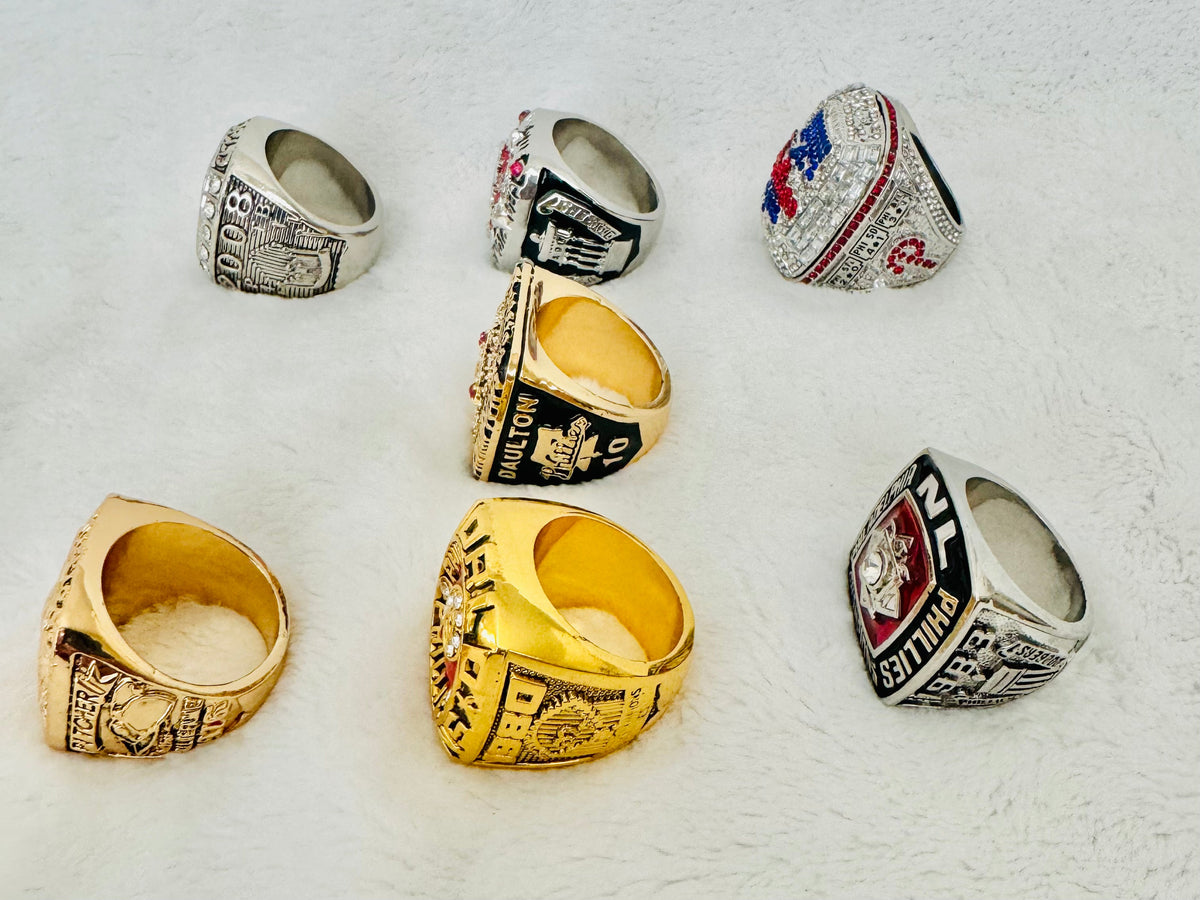 7 Pcs Philadelphia Phillies Complete Ring Set 19502022 EB Sports