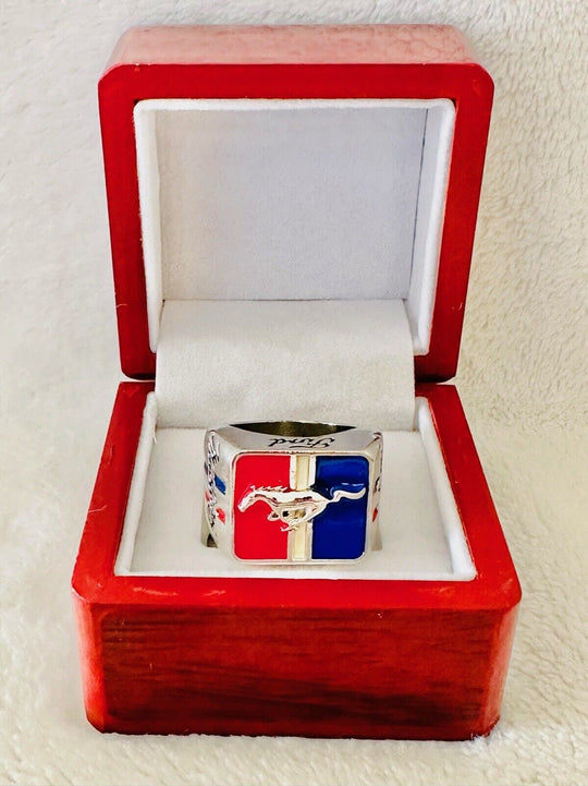 Ford Mustang Inspired Silver Ring, USA SHIP W Box - EB Sports Champion's Cache