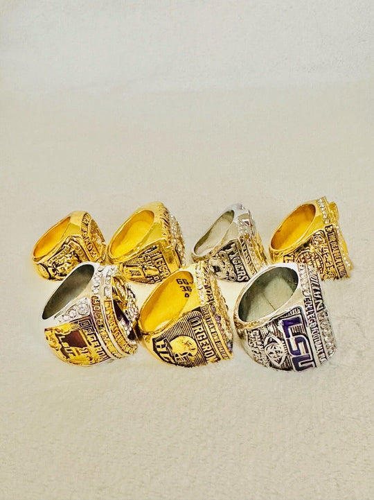 7 PCS LSU Tigers National Championship Ring W Box, US SHIP 1958-2020 - EB Sports Champion's Cache
