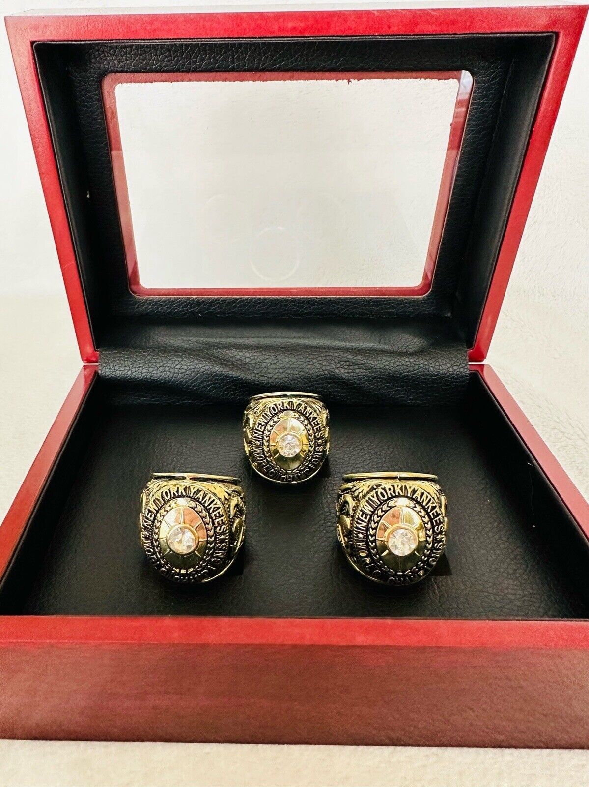 3 PCS NEW YORK Yankees World Series Champions Ring Set W Box, US SHIP 1936/37/38 - EB Sports Champion's Cache