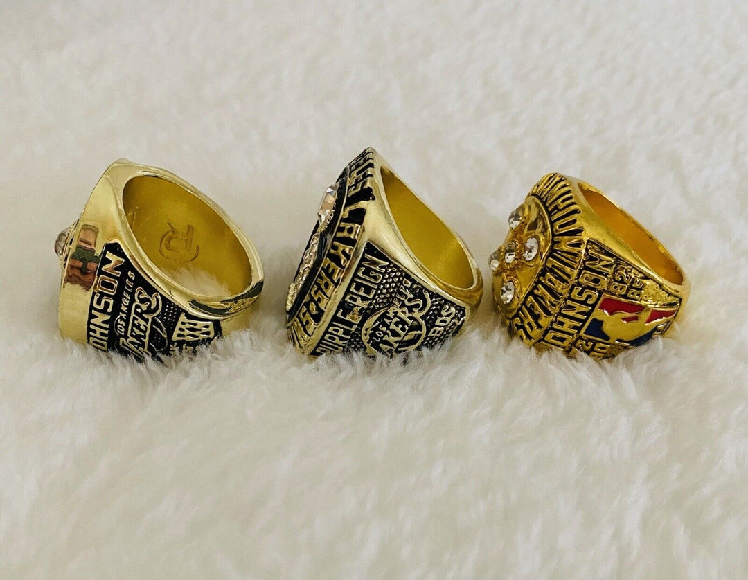 3 Pcs Los Angeles Lakers Ring Set,  SHIP 1982/85/87 - EB Sports Champion's Cache