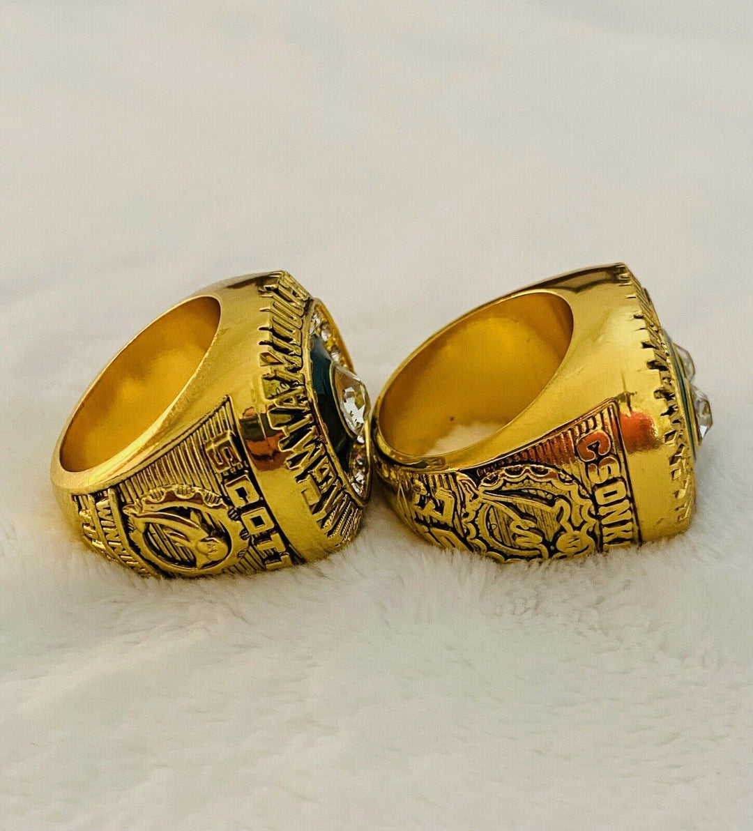 2 PCS Miami Dolphins Championship Ring SET, US SHIP 1972/73 - EB Sports Champion's Cache