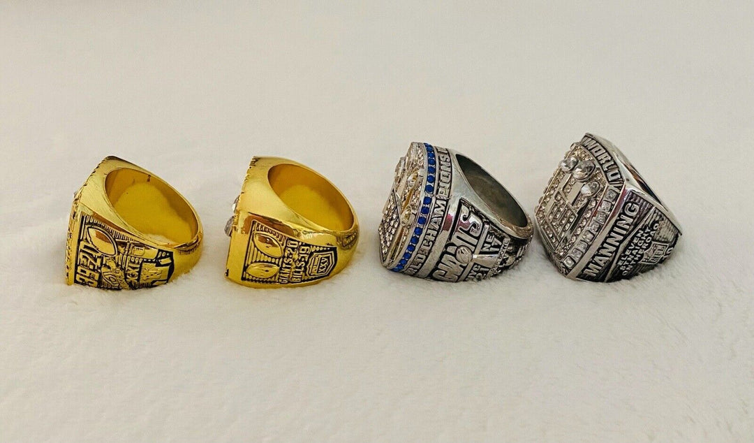 4 PCS New York Giants Super Bowl Ring Complete SET, US SHIP - EB Sports Champion's Cache
