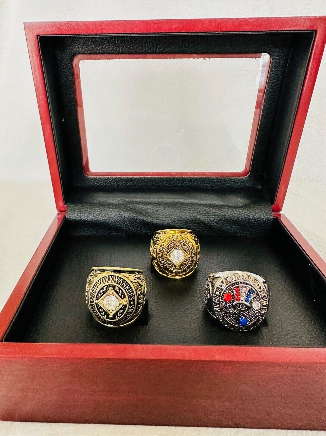 3 PCS NEW YORK Yankees World Series Champions Ring Set W Box, US SHIP 1961/62/63 - EB Sports Champion's Cache