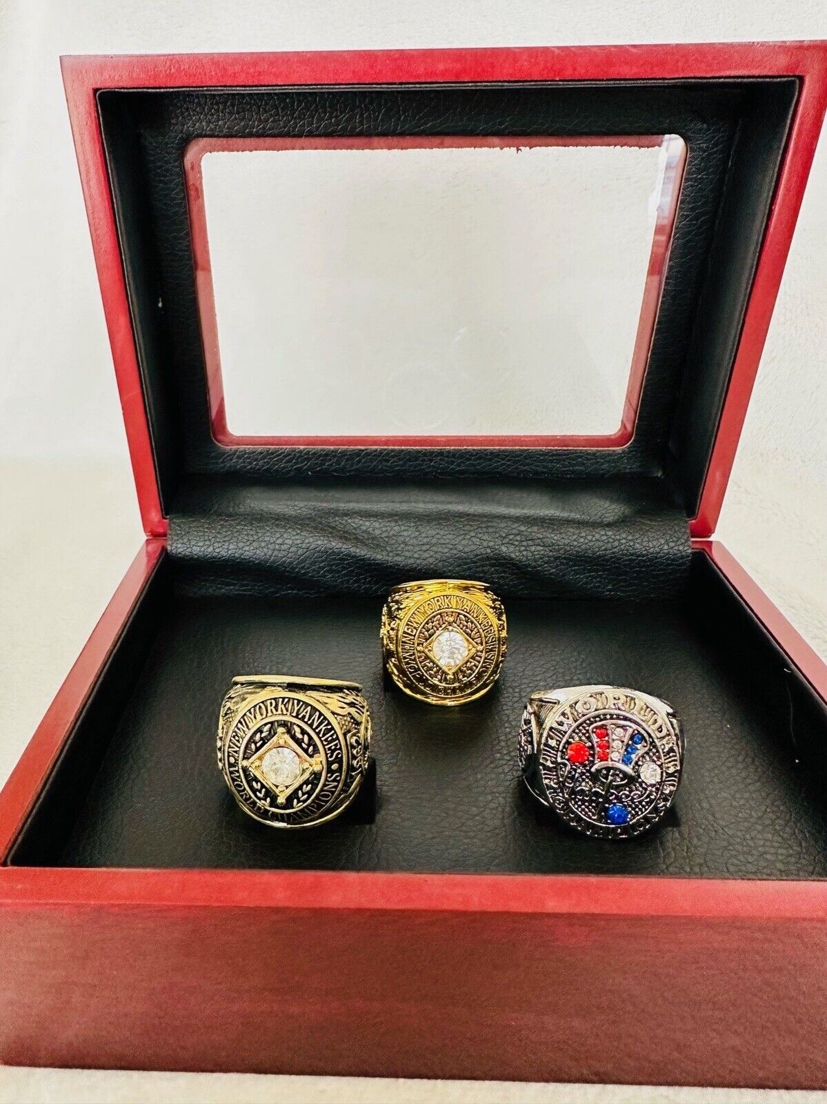 3 PCS NEW YORK Yankees World Series Champions Ring Set W Box, US SHIP 1961/62/63 - EB Sports Champion's Cache