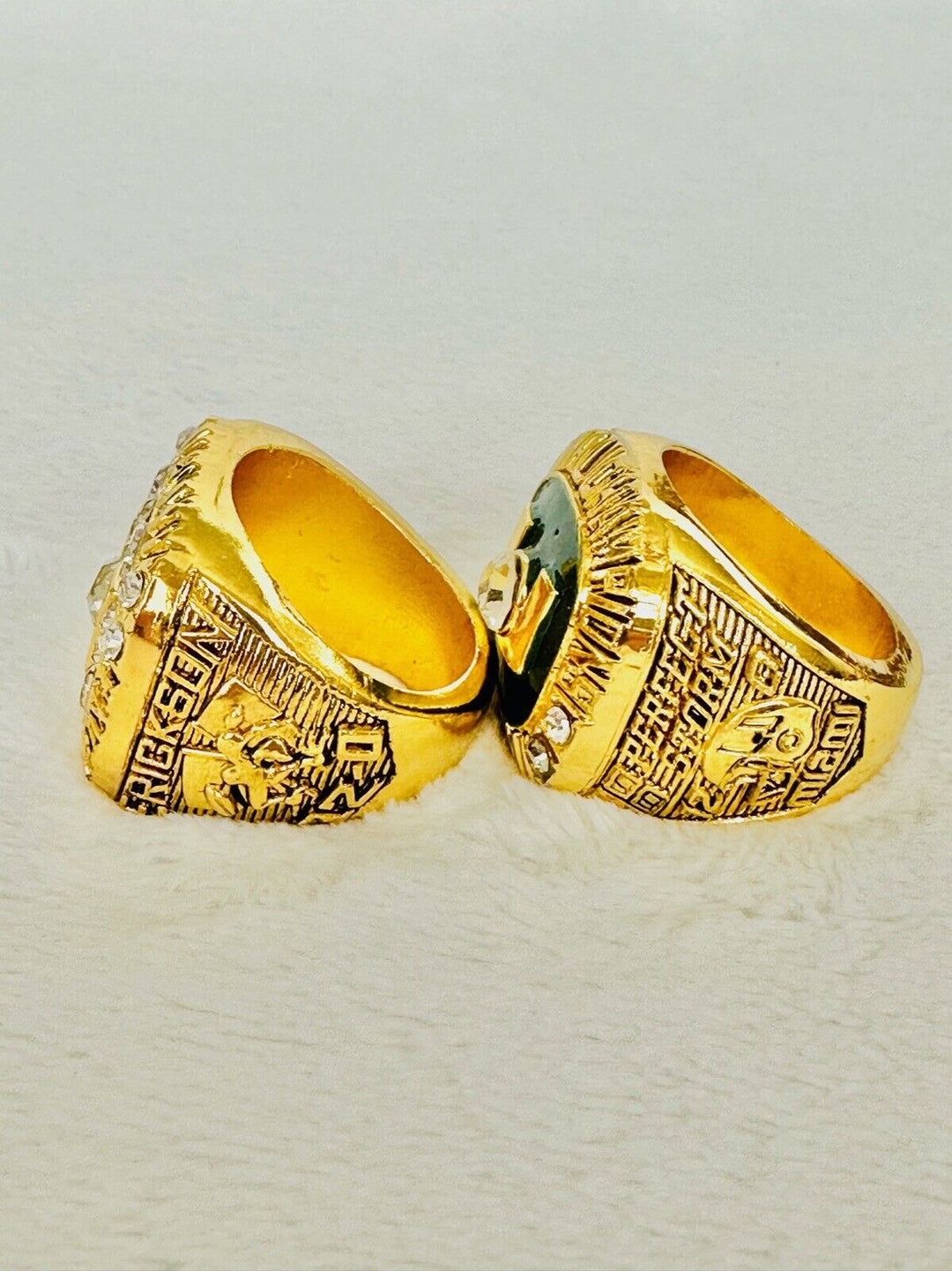 2 PCS Miami Hurricanes NCAA 18k GP Championship Ring, US SHIP 1991/2001 - EB Sports Champion's Cache