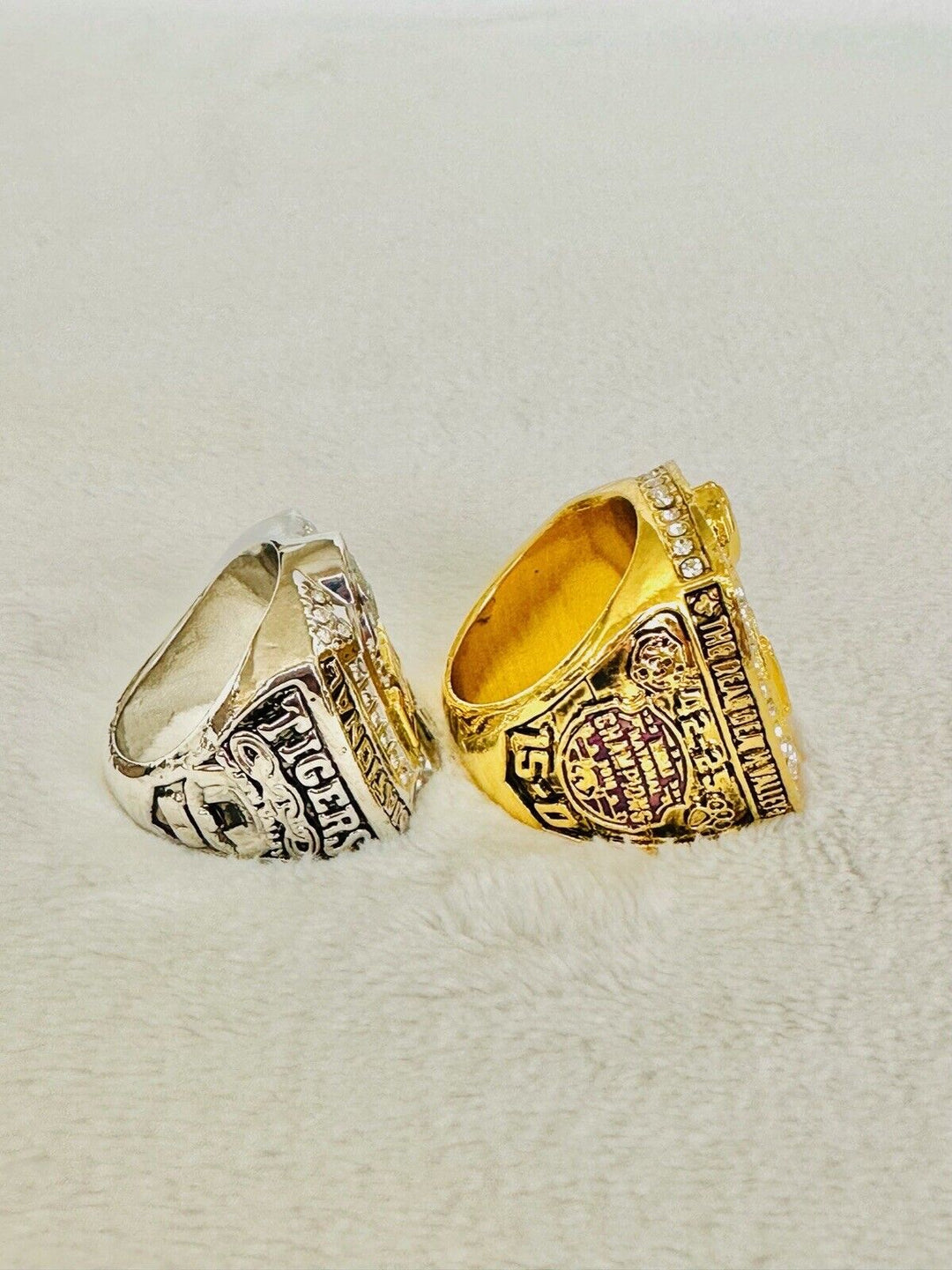 2 PCS LSU Tigers National Championship Ring W Box, US SHIP 2007/19 - EB Sports Champion's Cache