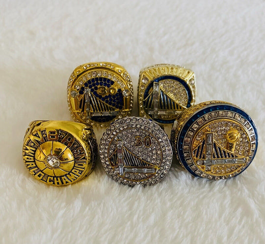 5 PCS Golden State Warriors Championship Ring Complete Set W Box,  SHIP - EB Sports Champion's Cache