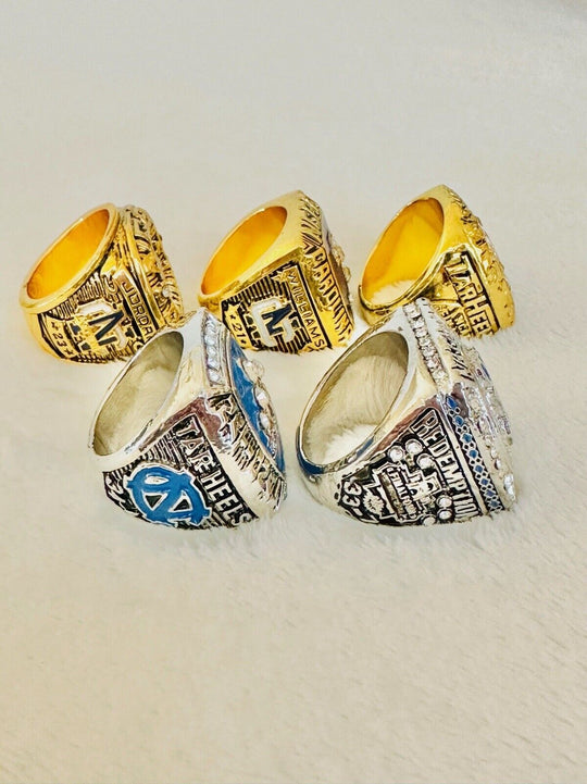5 PCS North Carolina Tarheels Brass Championship Ring W box, US Ship 1982-2017 - EB Sports Champion's Cache