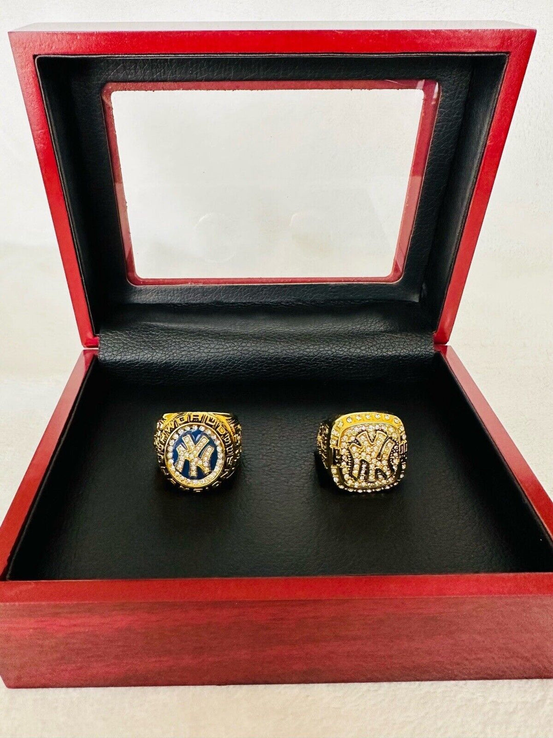 2 PCS NEW YORK Yankees World Series Champions Ring Set W Box, US SHIP 1998/1999 - EB Sports Champion's Cache