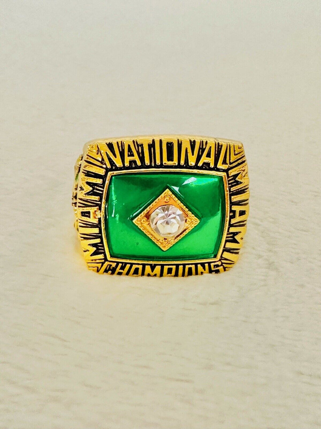 1987 Miami Hurricanes NCAA 18k GP Brass Championship Ring, US SHIP - EB Sports Champion's Cache