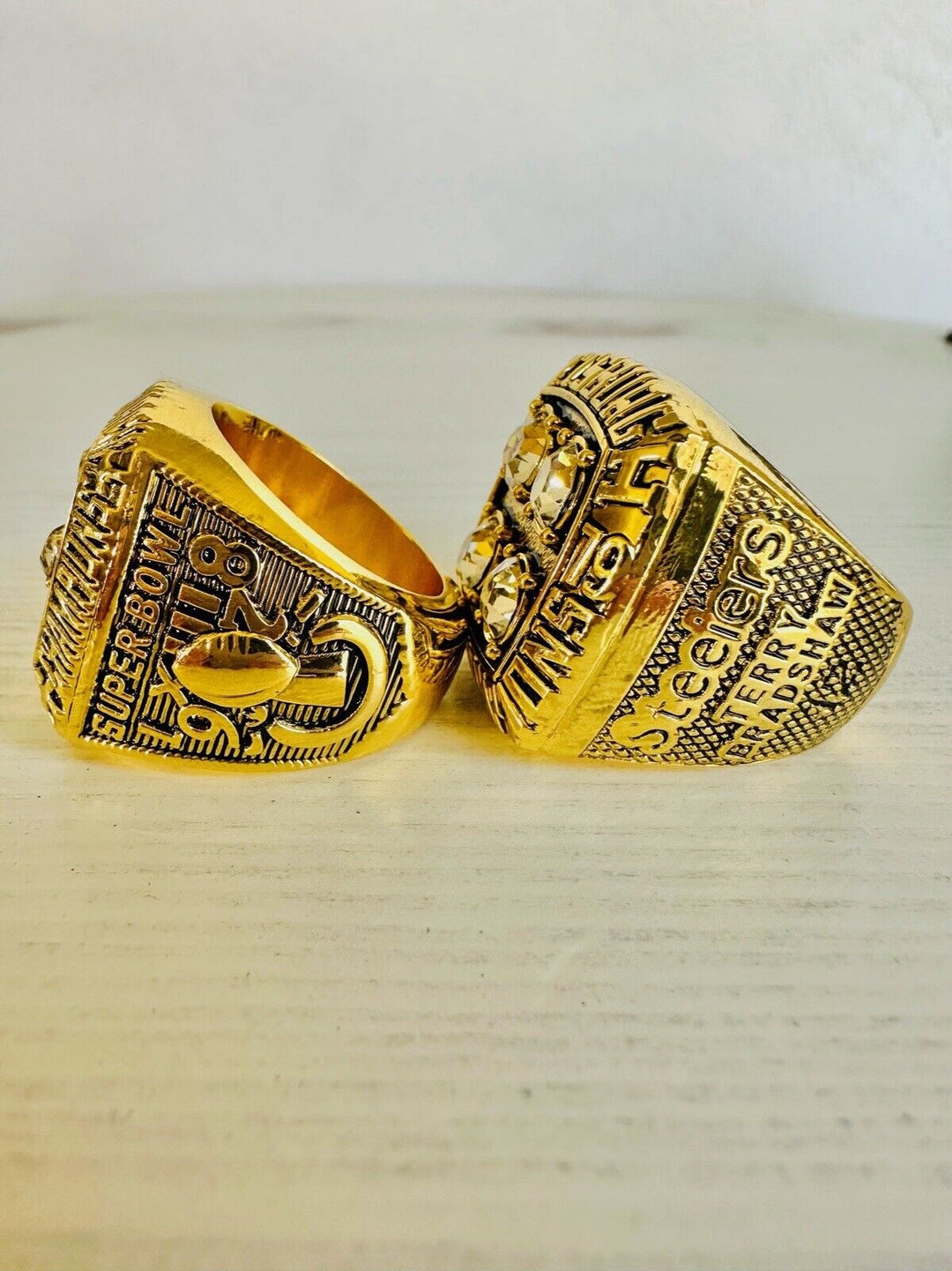2 PCS Pittsburgh Steelers Ring -Super Bowl Championship SET W Case, US SHIP 78/9 - EB Sports Champion's Cache