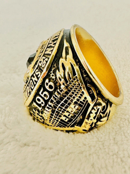 1956 Brooklyn Dodgers 18k GP Brass NL Championship Ring W Wood Box, US SHIP - EB Sports Champion's Cache