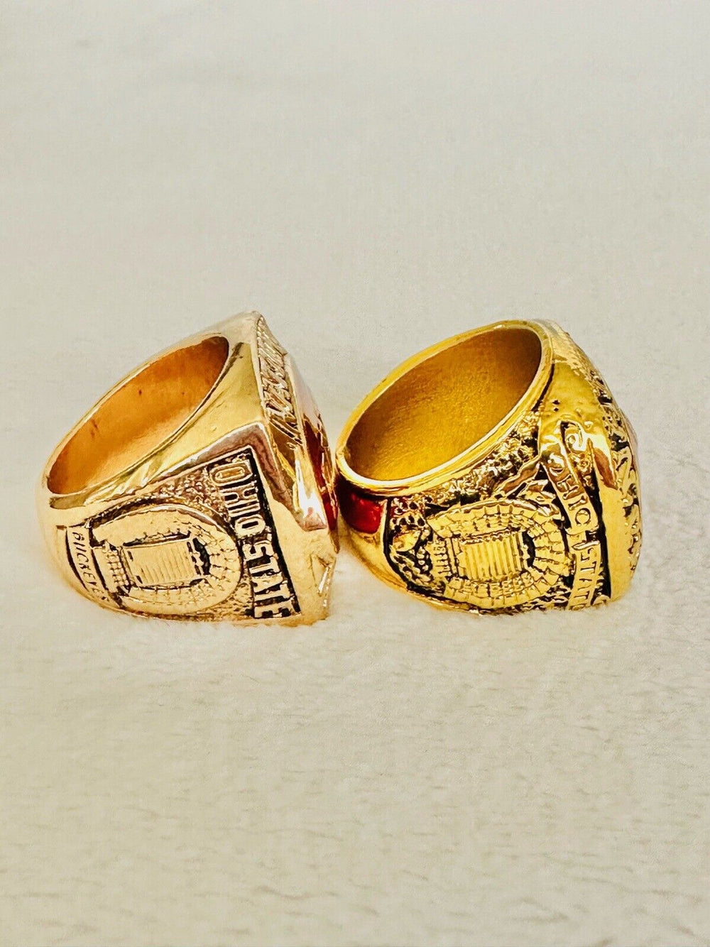 2 PCS Ohio State NCAA Championship Ring Set, US SHIP 1967/68 back to back - EB Sports Champion's Cache