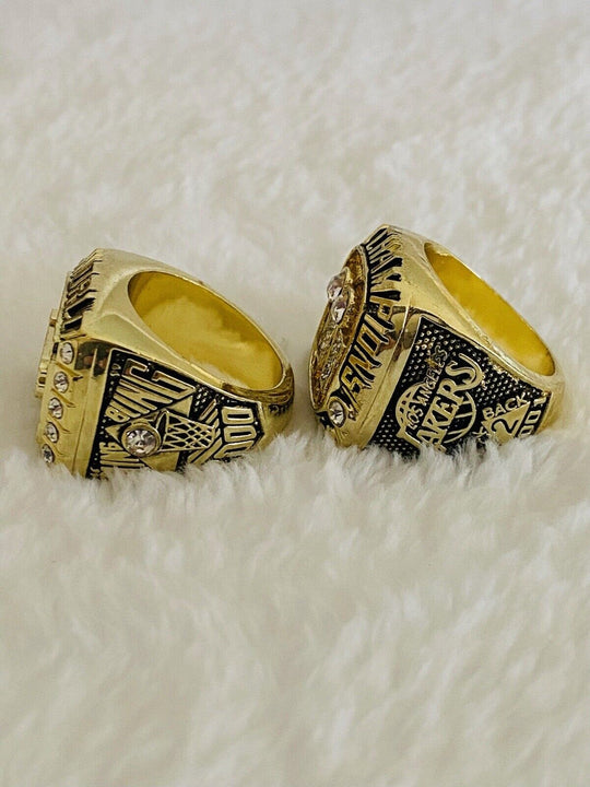 2 Pcs Los Angeles Lakers Ring Set W Box,  SHIP 2000/01 Kobe Bryant - EB Sports Champion's Cache