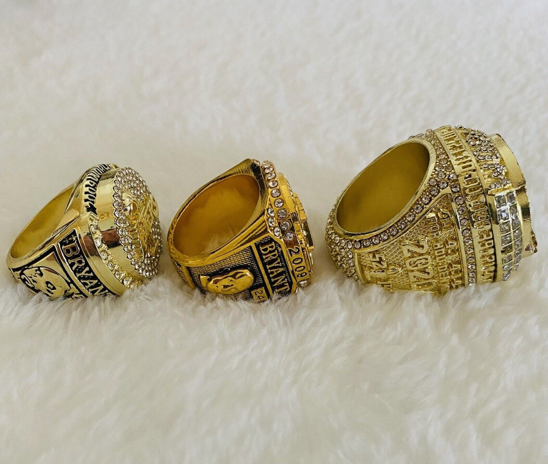 3 Pcs Los Angeles Lakers 3 Peat Ring Set,  SHIP Kobe And Lebron - EB Sports Champion's Cache