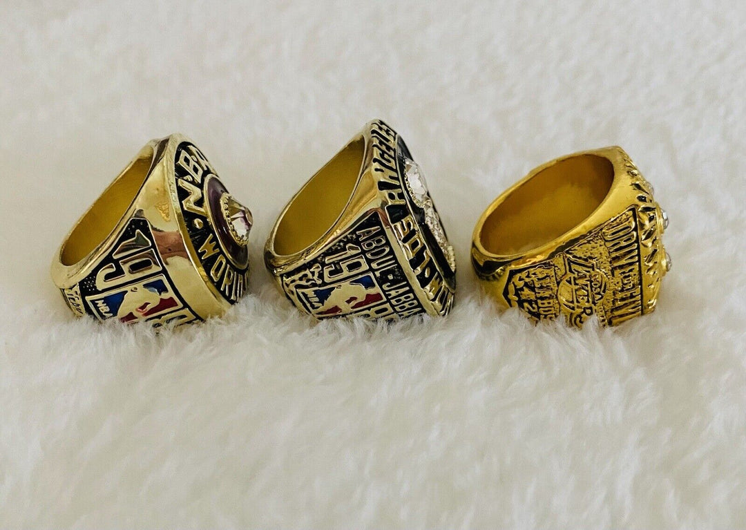 3 Pcs Los Angeles Lakers Ring Set,  SHIP 1982/85/87 - EB Sports Champion's Cache