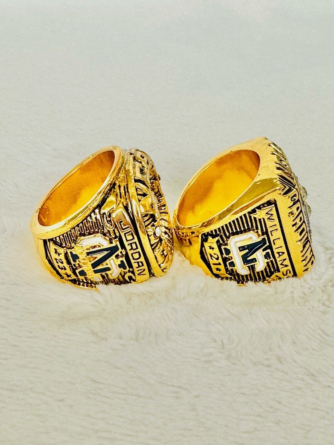 2 PCS North Carolina Tarheels SP Brass Championship Ring W Box US Ship 1982/93 - EB Sports Champion's Cache