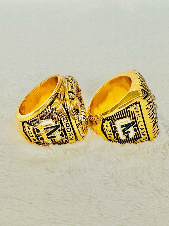 2 PCS North Carolina Tarheels SP Brass Championship Ring W Box US Ship 1982/93 - EB Sports Champion's Cache