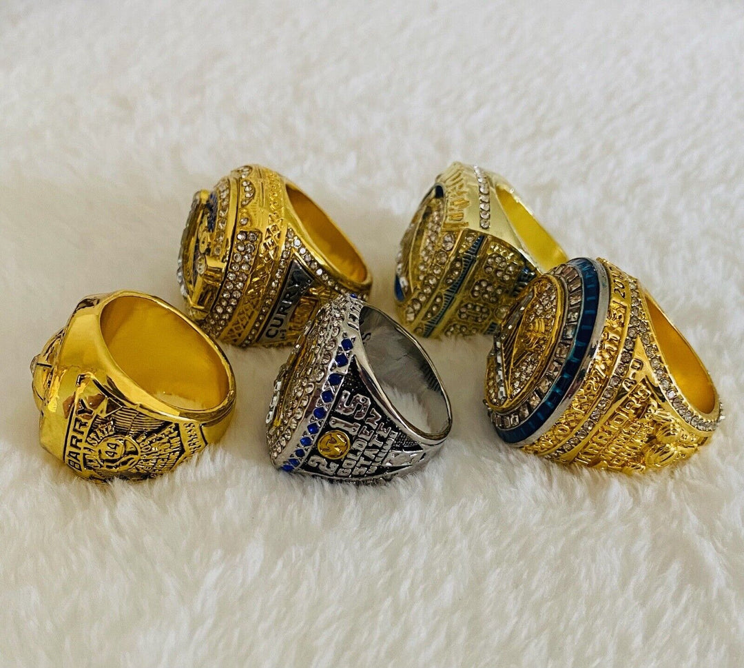 5 PCS Golden State Warriors Championship Ring Complete Set W Box,  SHIP - EB Sports Champion's Cache