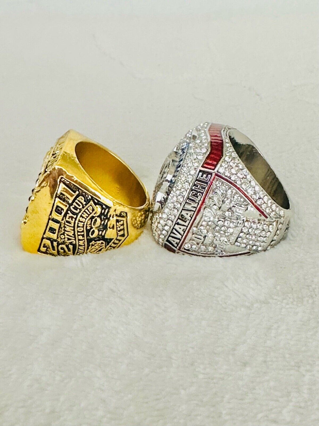 2 Colorado Avalanche Stanley Cup Championship ring Set W Box, US SHIP 2001/2022 - EB Sports Champion's Cache