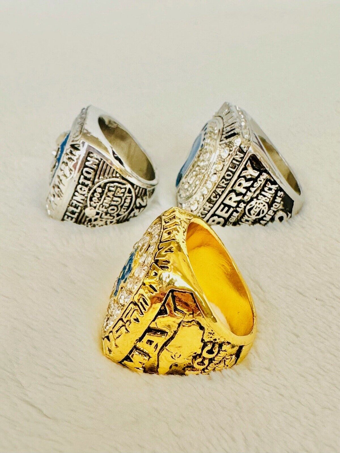 3 PCS North Carolina Tarheels Brass Championship Ring W Box US Ship 2005/09/17 - EB Sports Champion's Cache