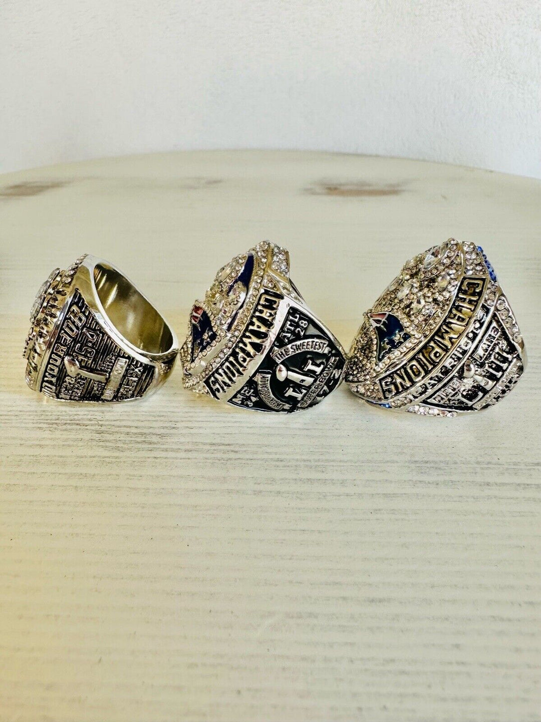 3 PCS New England Patriots Super Bowl Ring W Box, US SHIP 2014/16/18 - EB Sports Champion's Cache