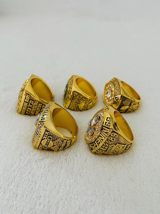 5 Pcs Joe Montana Ultimate Collection 49ers Ring Set W Box, US SHIP - EB Sports Champion's Cache
