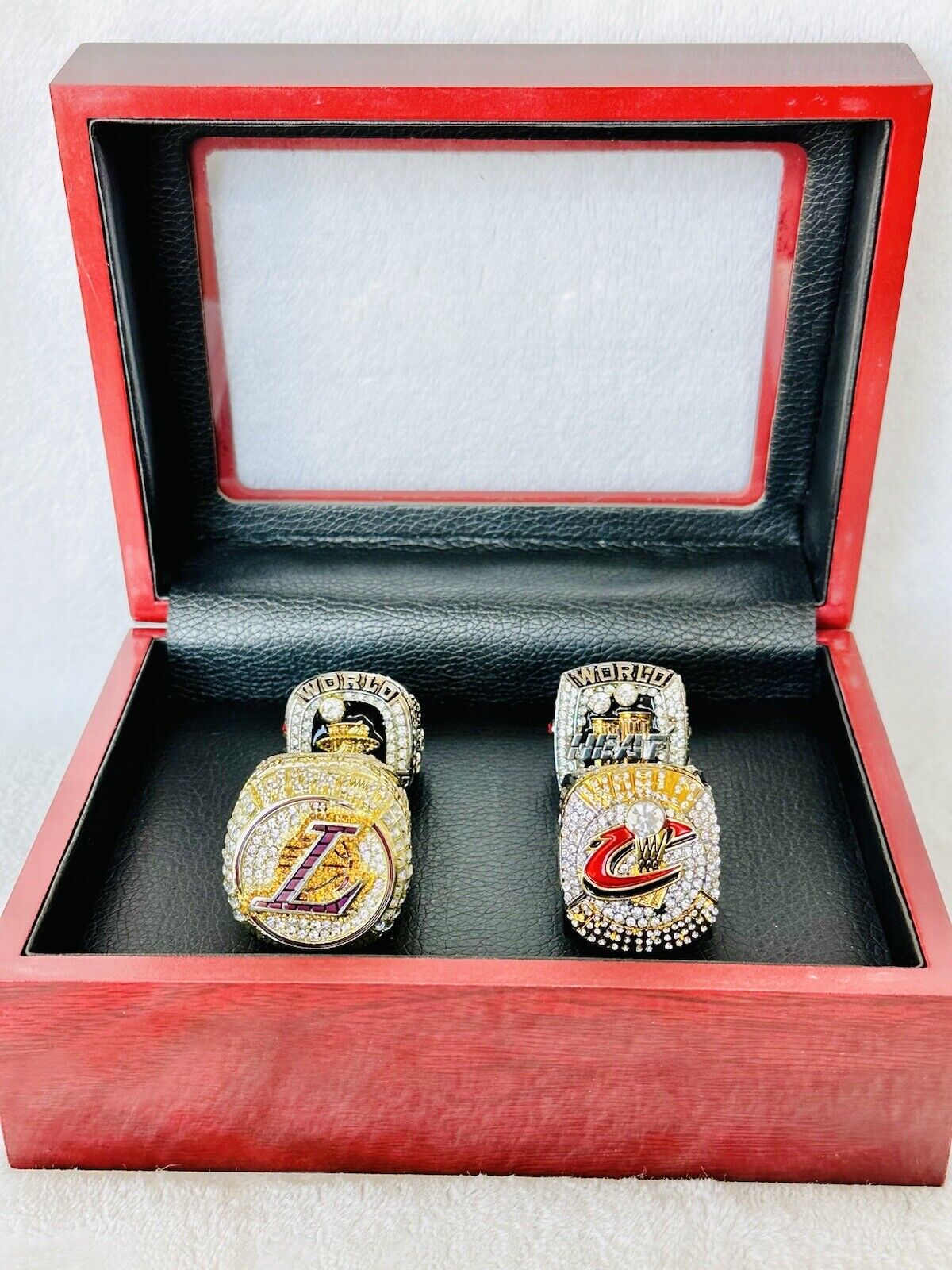 4 PCS Lebron James Ultimate Championship Ring Set W Box,  SHIP - EB Sports Champion's Cache