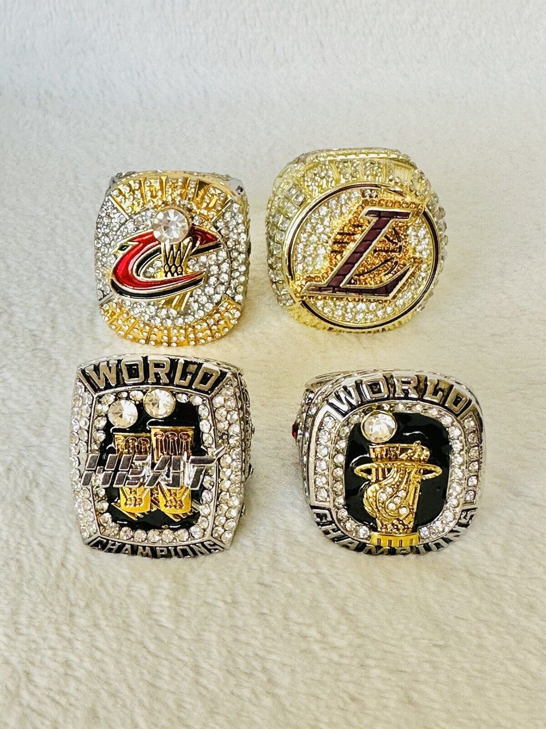 4 PCS Lebron James Ultimate Championship Ring Set W Box,  SHIP - EB Sports Champion's Cache