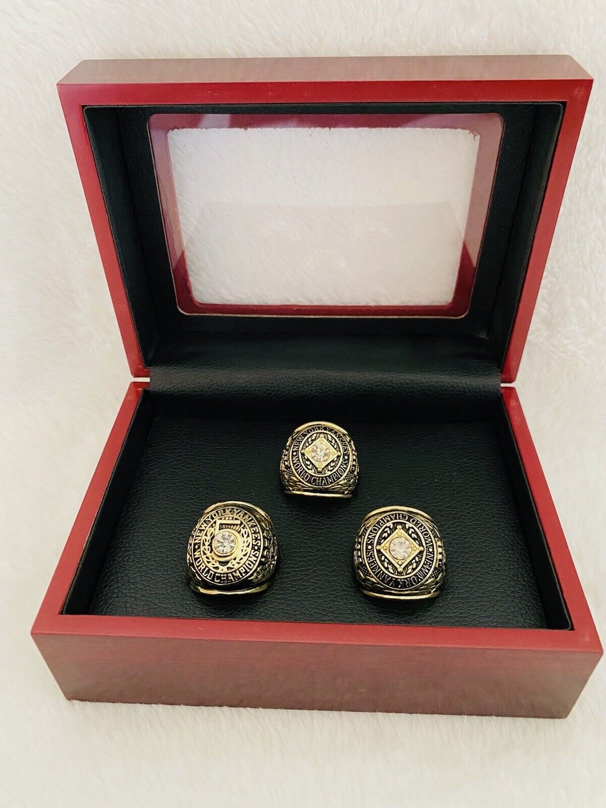 3 PCS NEW YORK Yankees World Series Champions Ring Set W Box, US SHIP 1952/53/56 - EB Sports Champion's Cache