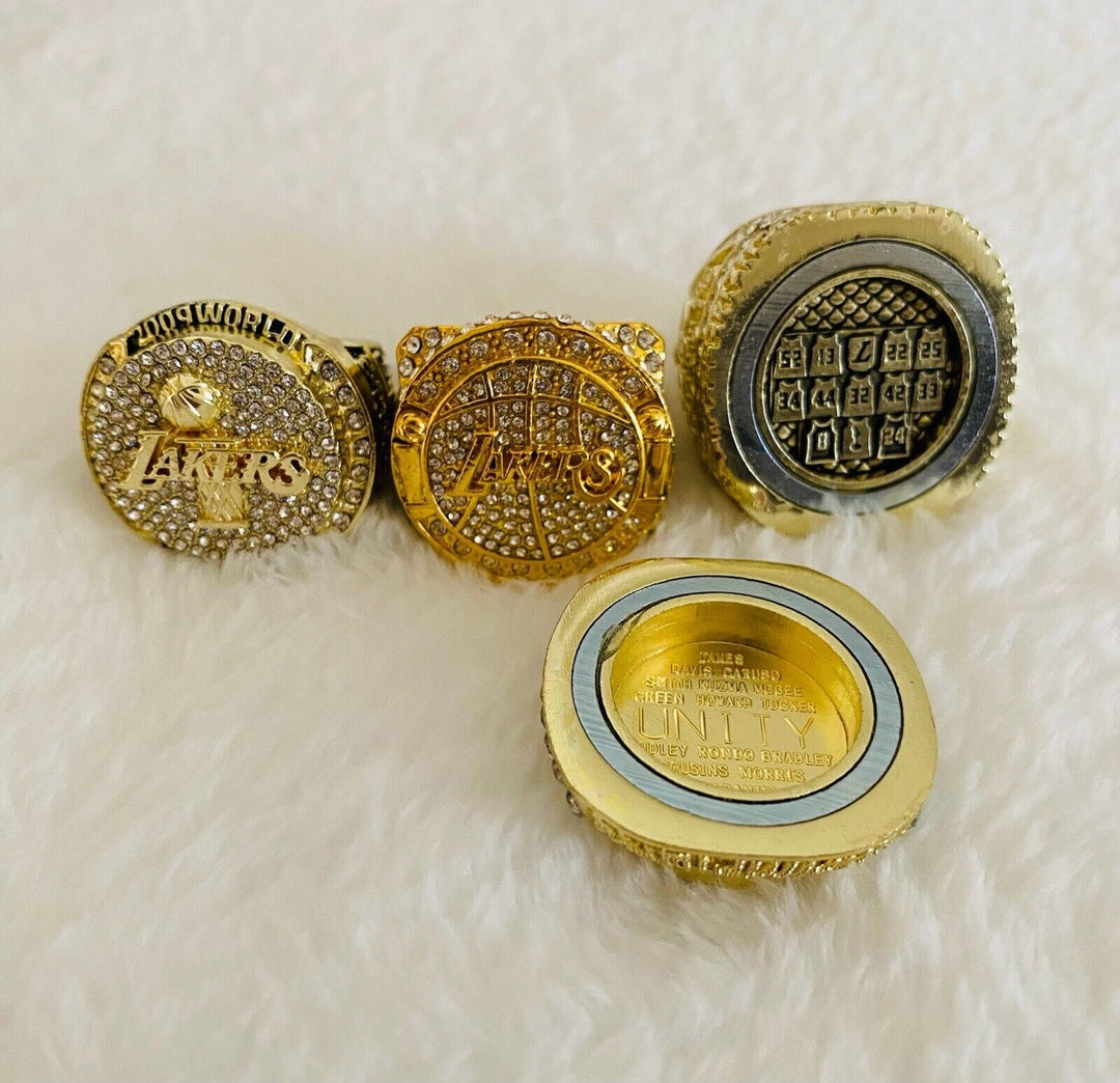 3 Pcs Los Angeles Lakers 3 Peat Ring Set,  SHIP Kobe And Lebron - EB Sports Champion's Cache