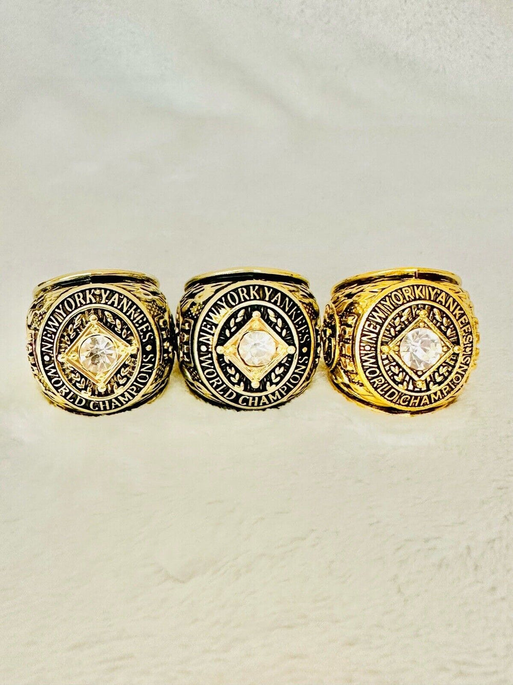 3 PCS NEW YORK Yankees World Series Champions Ring Set W Box, US SHIP 1950/51/52 - EB Sports Champion's Cache