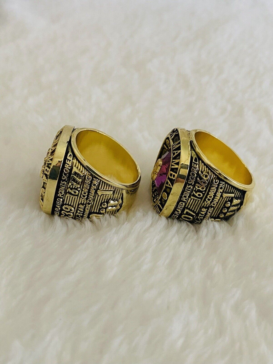 2 Pcs Los Angeles Lakers Kobe Bryant Hall Of Fame Ring Set W Case,  SHIP - EB Sports Champion's Cache