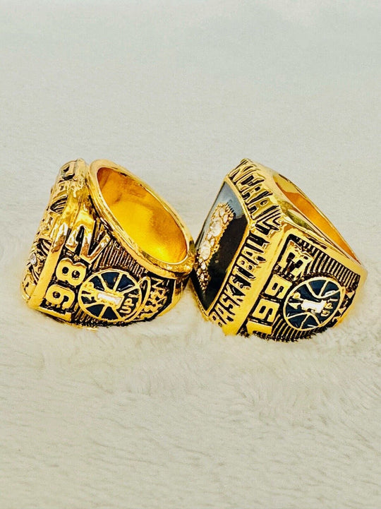 2 PCS North Carolina Tarheels SP Brass Championship Ring W Box US Ship 1982/93 - EB Sports Champion's Cache